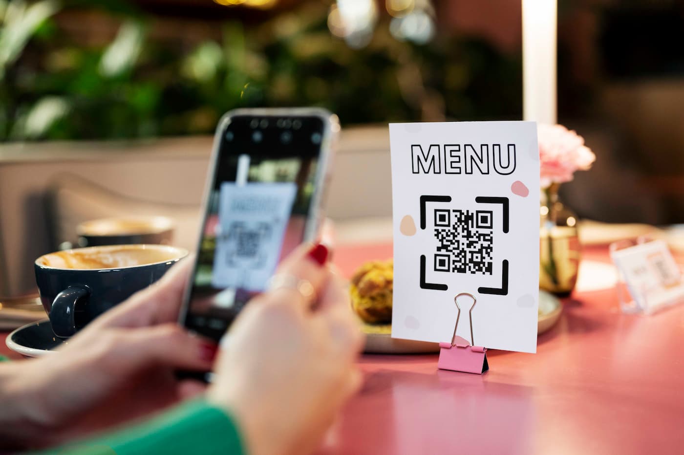 Menu vidéo ouvert sur smartphone après scan du QR code